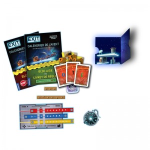 matériel du jeu EXIT Calendrier de l’Avent Course intergalactique
