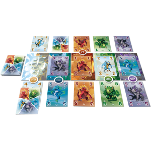 Déluge de Dragons – boîte du jeu de cartes tactique pour 2 joueurs dès 8 ans partie en cours