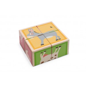 Puzzle de la ferme en 4 blocs en bois