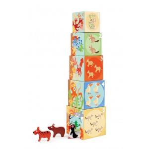 Pyramide des animaux du monde et ses animaux en bois Pyramide des animaux du monde et ses animaux en bois