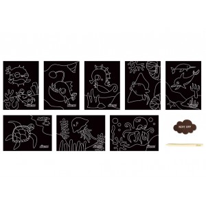 Les amis de la mer - Scratch Art Les amis de la mer - Scratch Art