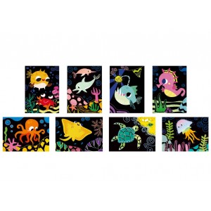 Les amis de la mer - Scratch Art Les amis de la mer - Scratch Art