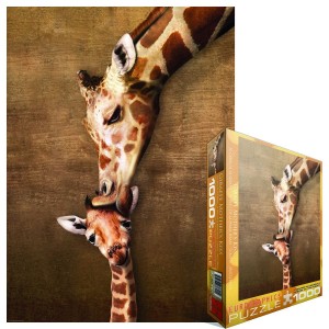 Puzzle 1000 pièces - La maman girafe et son girafon
