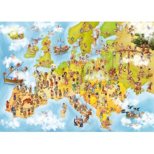 Carte d'Europe - Cartoon -  Puzzle 1000 pièces