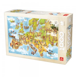 Carte d'Europe - Cartoon -  Puzzle 1000 pièces