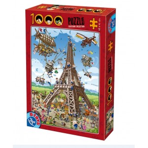 Puzzle 1000 pièces - Tour Eiffel - Cartoon - D-TOYS