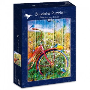 Oiseau bleu sur bicyclette -  Puzzle 1000 pièces