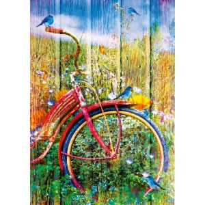 Oiseau bleu sur bicyclette -  Puzzle 1000 pièces