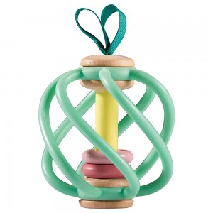Hochet pomme silicone et bois Hochet pomme silicone et bois