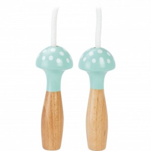 Corde à sauter verte à pois