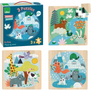 Coffre puzzle 3x16 Animaux du monde