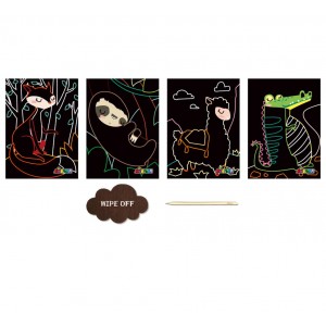 4 Animaux Magiques - Scratch Art 4 Animaux Magiques - Scratch Art