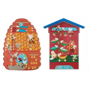 Puzzle contour deux faces abeilles Puzzle contour deux faces abeilles