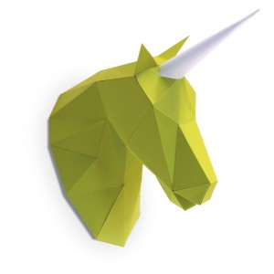 Petite licorne en papier 3d - Vert