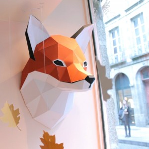 Renard en papier 3d