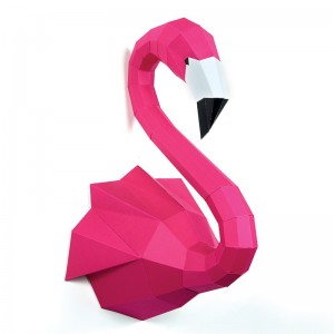 Flamant rose en papier 3D - Rose