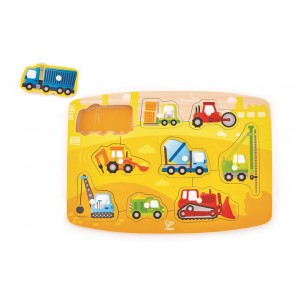 Puzzle à bouton : véhicules construction Puzzle à bouton : véhicules construction
