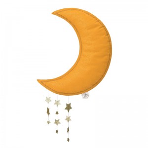 Mobile lune jaune avec étoiles