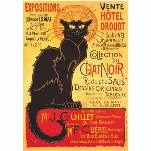 PUZZLE 1000p Affiche Ancienne - Chat noir