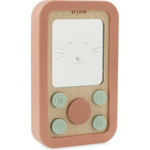 Téléphone en bois et silicone - Chat Téléphone en bois et silicone - Chat