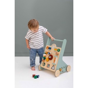 Chariot d'activité en bois animaux