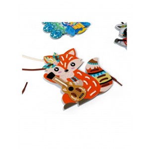 Jeu de laçage des quatre animaux