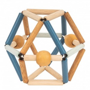 Grabber en bois de couleur bleue et jaune moutarde Grabber en bois de couleur bleue et jaune moutarde