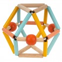 Grabber en bois de couleur bleue et jaune moutarde